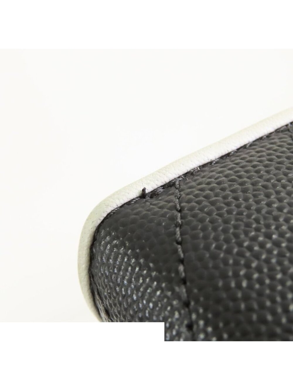Saint Laurent Monogram Full Zip Wallet Gray White Leather Matelasse - Picture 8 of 9